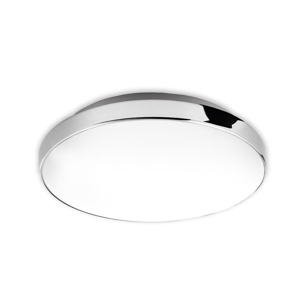 LED Deckenleuchte, Ø 28,5 cm, 13 W, Weiß-Chrom